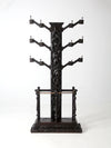 antique gothic revival carved wood hall tree