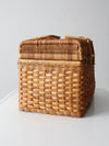 vintage woven picnic basket