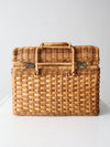 vintage woven picnic basket