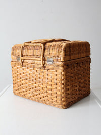 vintage woven picnic basket