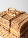 vintage woven picnic basket