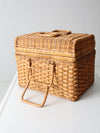 vintage woven picnic basket