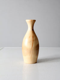 vintage handmade turned wood vase