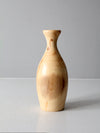 vintage handmade turned wood vase