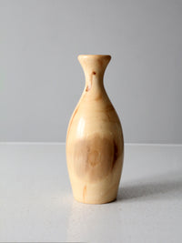 vintage handmade turned wood vase