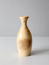 vintage handmade turned wood vase