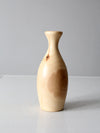 vintage handmade turned wood vase