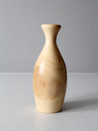 vintage handmade turned wood vase