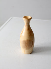 vintage handmade turned wood vase