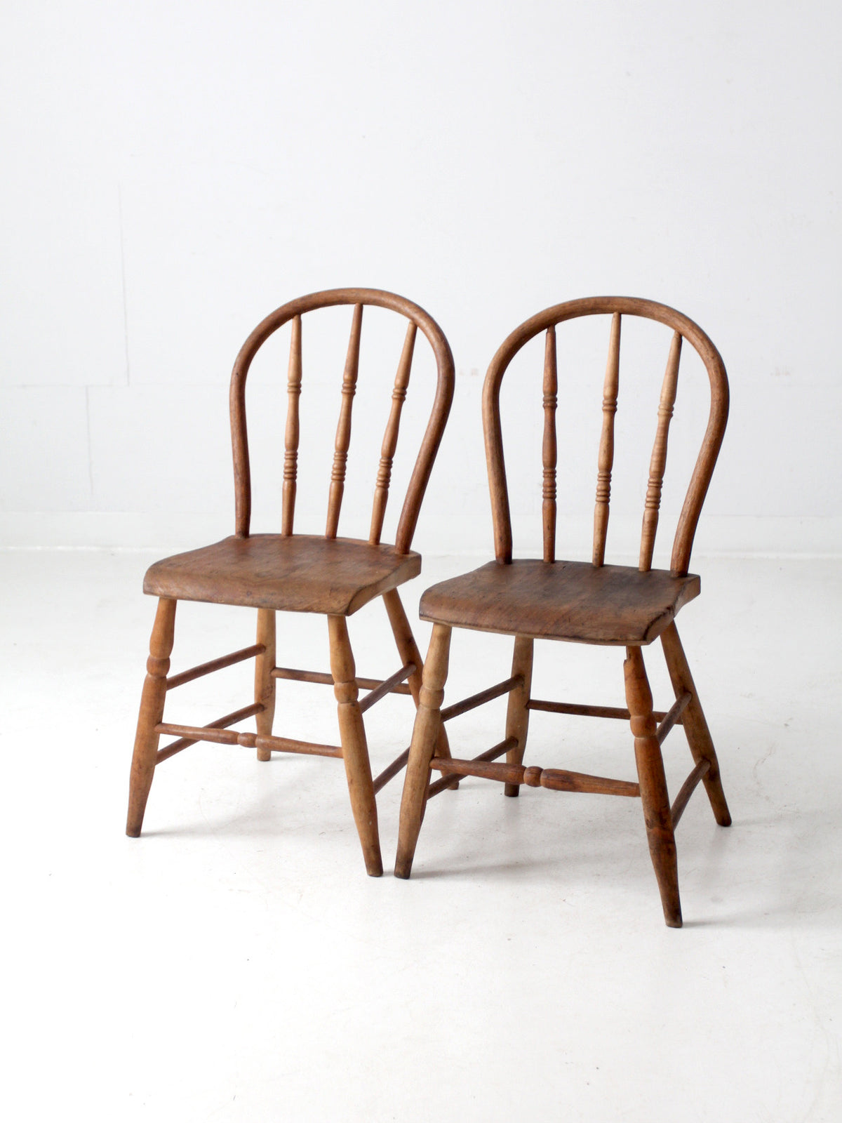 antique farmhouse bow back chairs pair