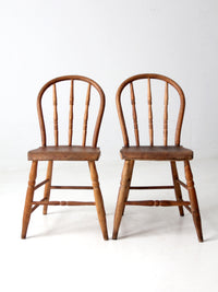 antique farmhouse bow back chairs pair