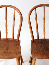 antique farmhouse bow back chairs pair