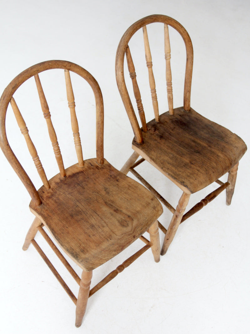 antique farmhouse bow back chairs pair