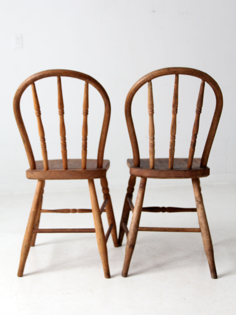 antique farmhouse bow back chairs pair