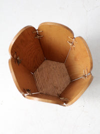 mid century wood basket