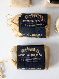 vintage collection of smoking tobacco cloth pouches