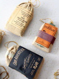 vintage collection of smoking tobacco cloth pouches