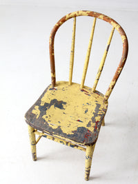 antique chippy paint spindle back chair