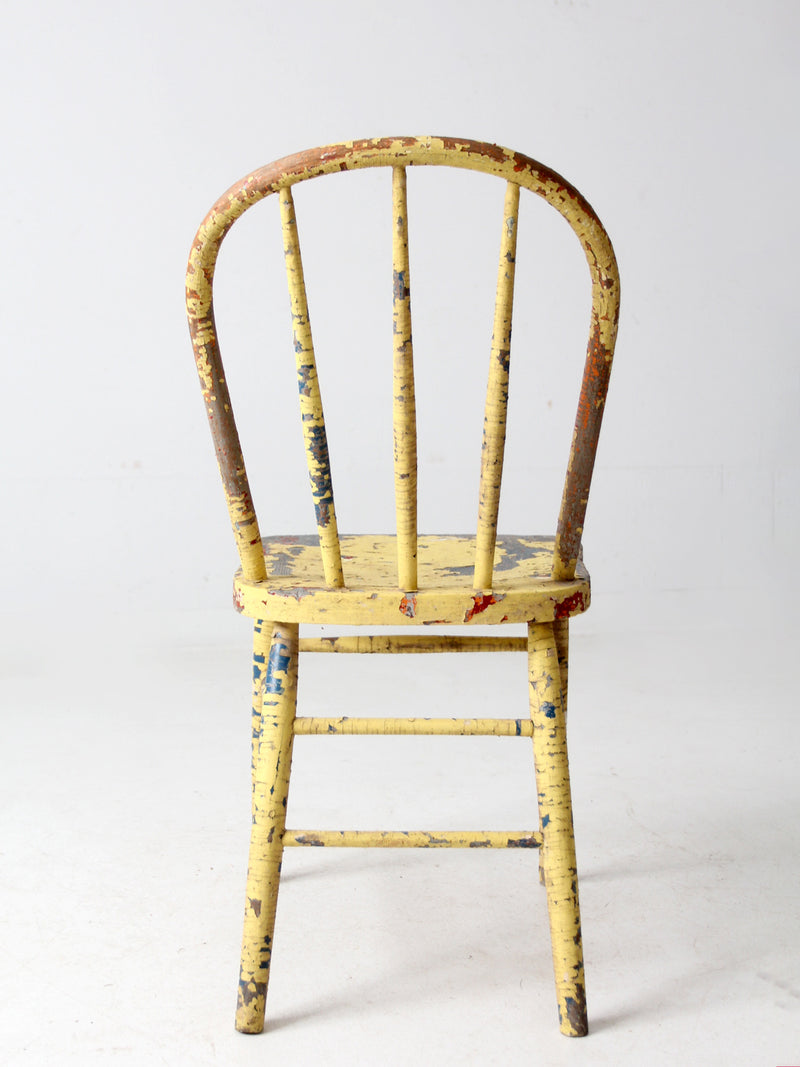 antique chippy paint spindle back chair