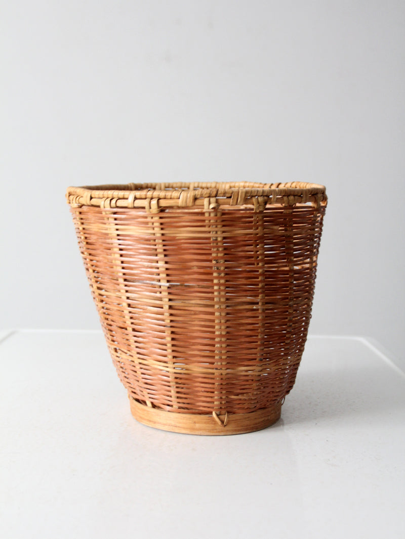 vintage woven bamboo  basket