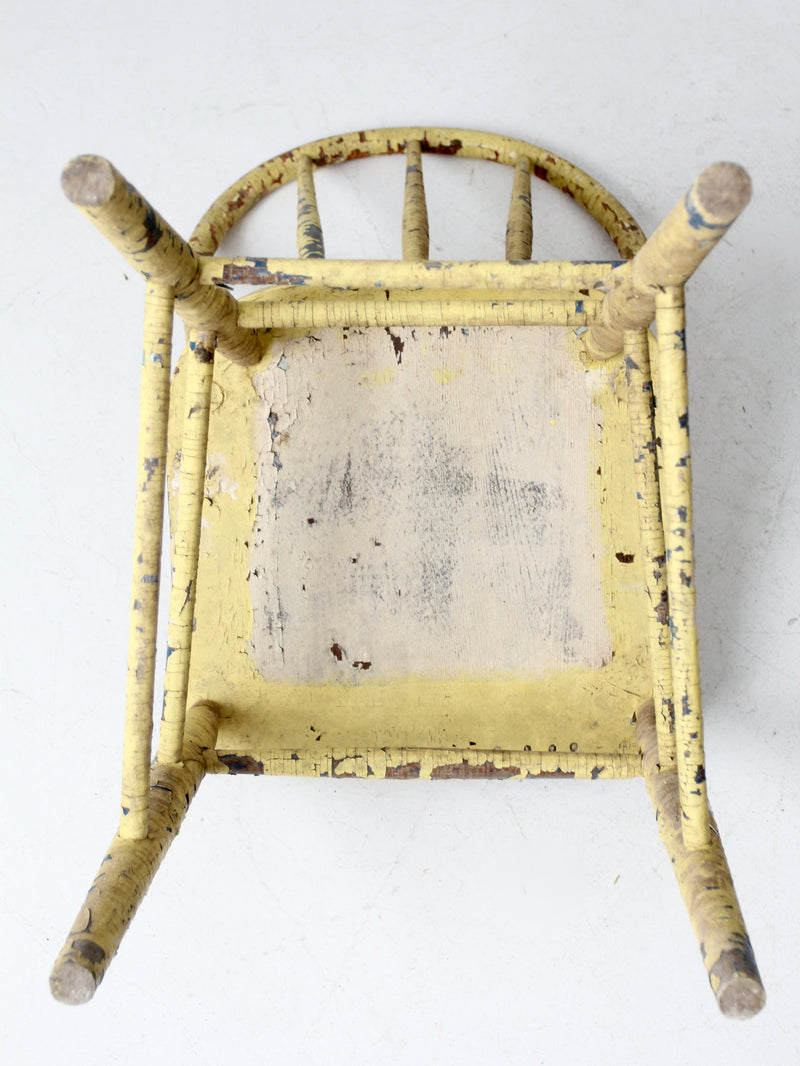 antique chippy paint spindle back chair