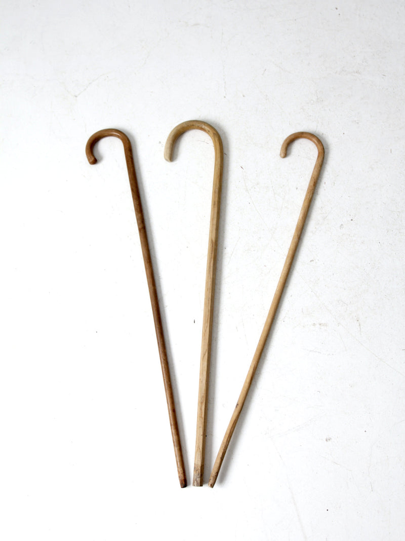 vintage wood canes set of 3