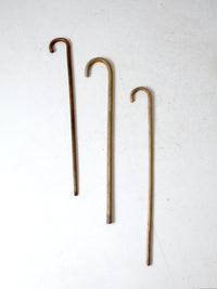 vintage wood canes set of 3