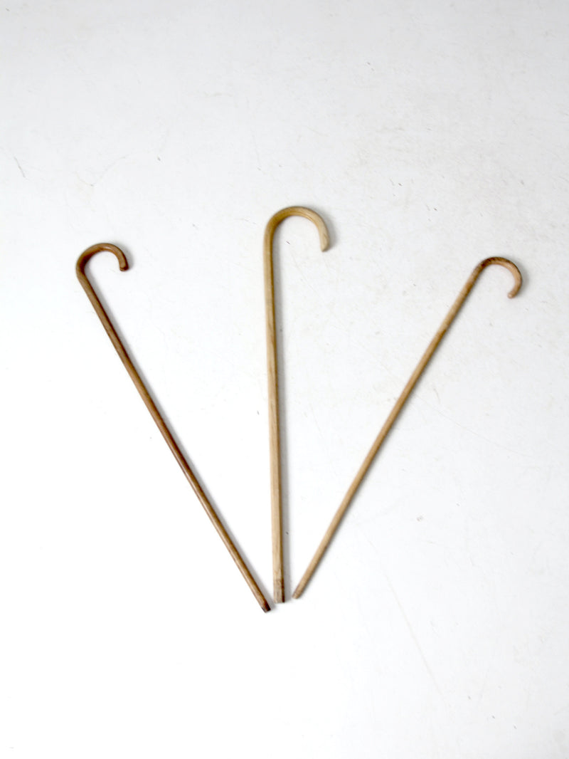 vintage wood canes set of 3