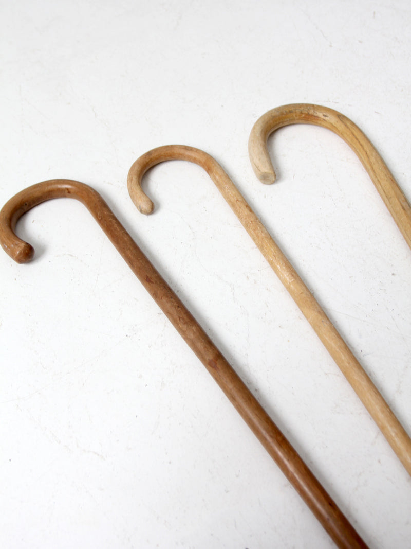 vintage wood canes set of 3