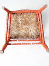 antique rusted painted woven seat chair