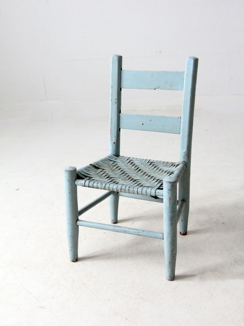 antique painted woven seat children's chair