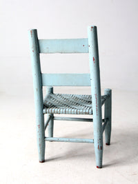 antique painted woven seat children's chair