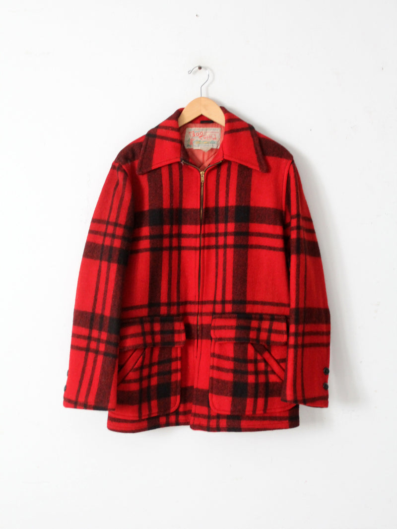 vintage Soo Wool mackinaw plaid hunting coat