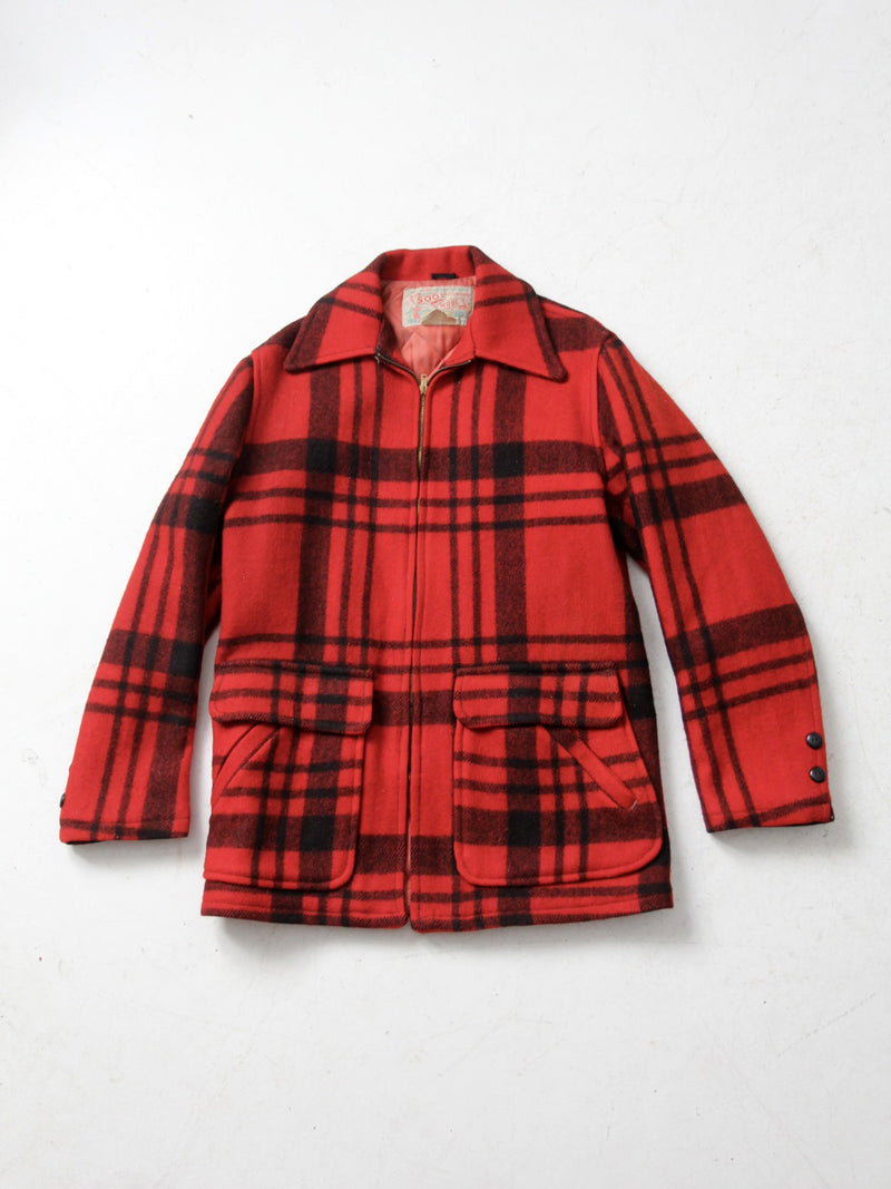 vintage Soo Wool mackinaw plaid hunting coat