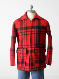 vintage Soo Wool mackinaw plaid hunting coat