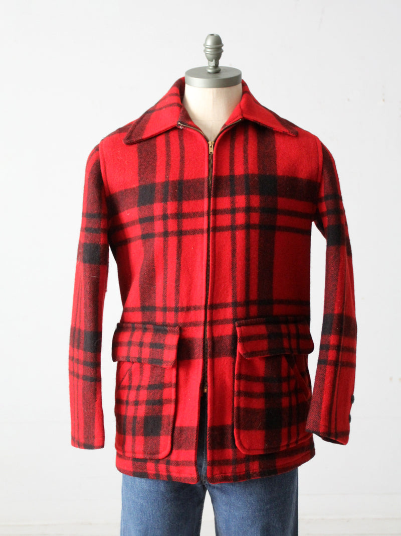 vintage Soo Wool mackinaw plaid hunting coat