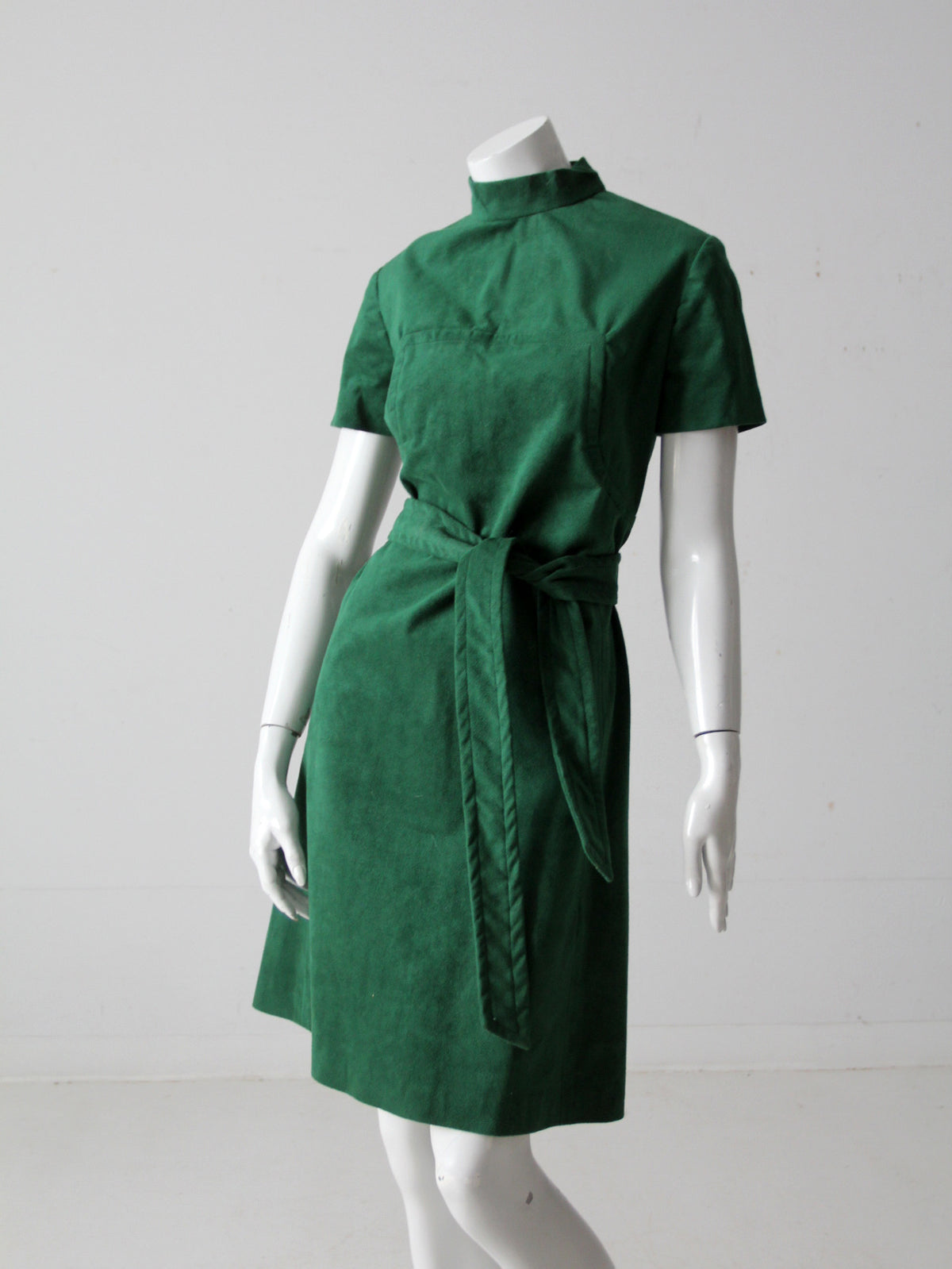 vintage 70s green suede dress