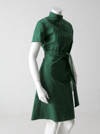 vintage 70s green suede dress