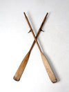 vintage wooden oars pair