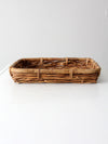 vintage woven rattan tray