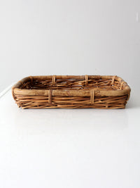 vintage woven rattan tray