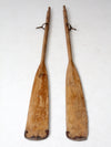 vintage wooden oars pair