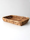 vintage woven rattan tray