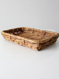 vintage woven rattan tray