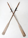 vintage wooden oar pair