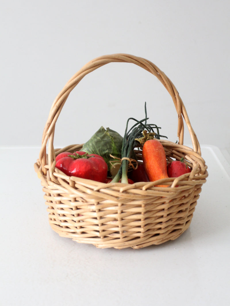 vintage woven harvest basket