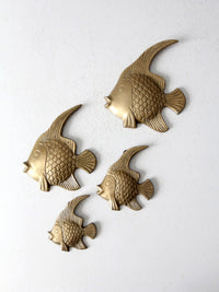 mid century brass fish wall art set of 4