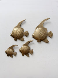 mid century brass fish wall art set of 4