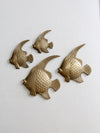 mid century brass fish wall art set of 4