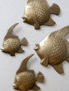 mid century brass fish wall art set of 4